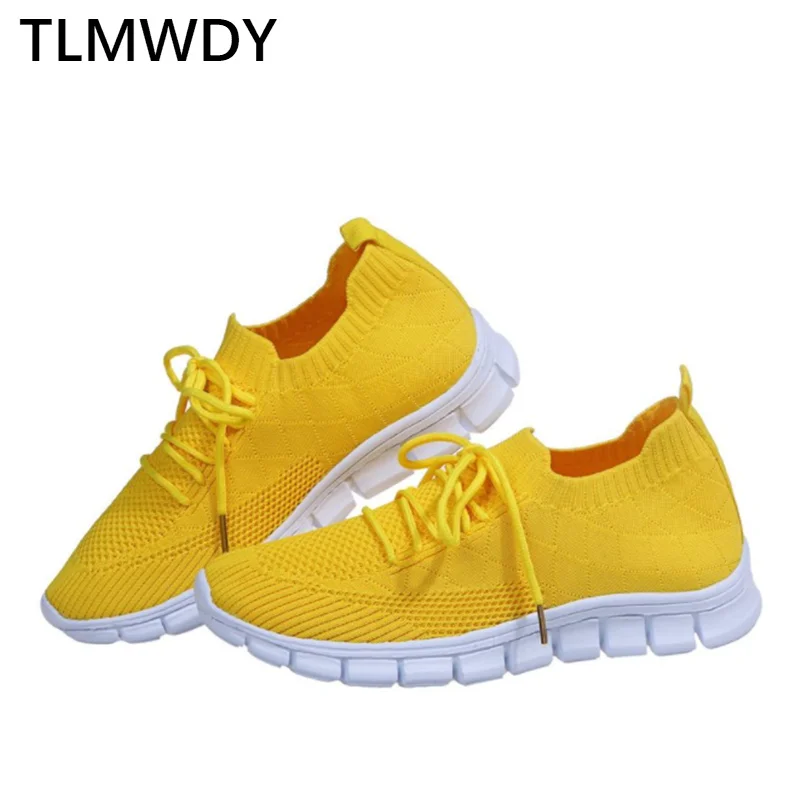 

2021 Women Sneakers Slip on Mesh Light Breathable Shoes Woman Walking Platform Comfortable Casual Fashion Lace Up Non Slip Shoes