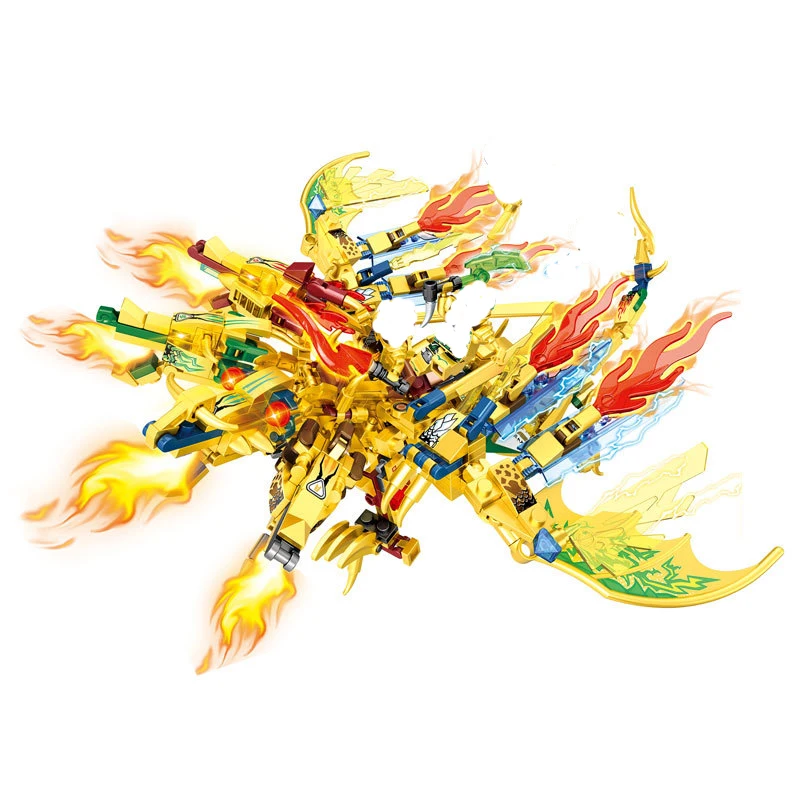 

724PCS/4 IN 1 Ninja Dragon Knight Model Building Blocks Bricks KAI JAY ZANE Figures Toy for Children Gift