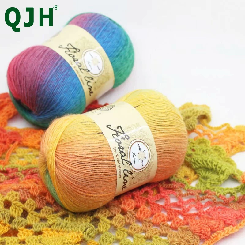 QJH 1kg/lot High-Quality 100% Wool Yarn Anti-Pilling Handmade Knit Thread Suitable For Ladies Cardigan Scarves Shawl