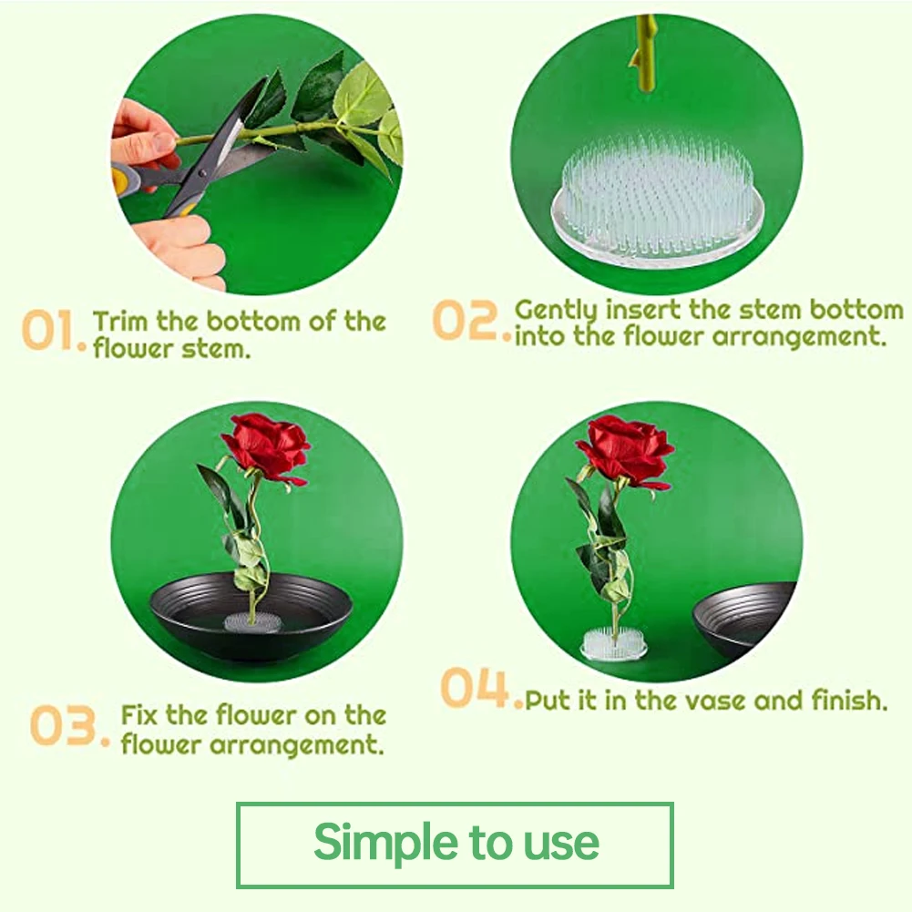 

4PCS Plastic Flower Frog Clear Arrangement Round Pin Holder Plant Floral Fixed Art Tools For Flower Artist DIY Home Beauty