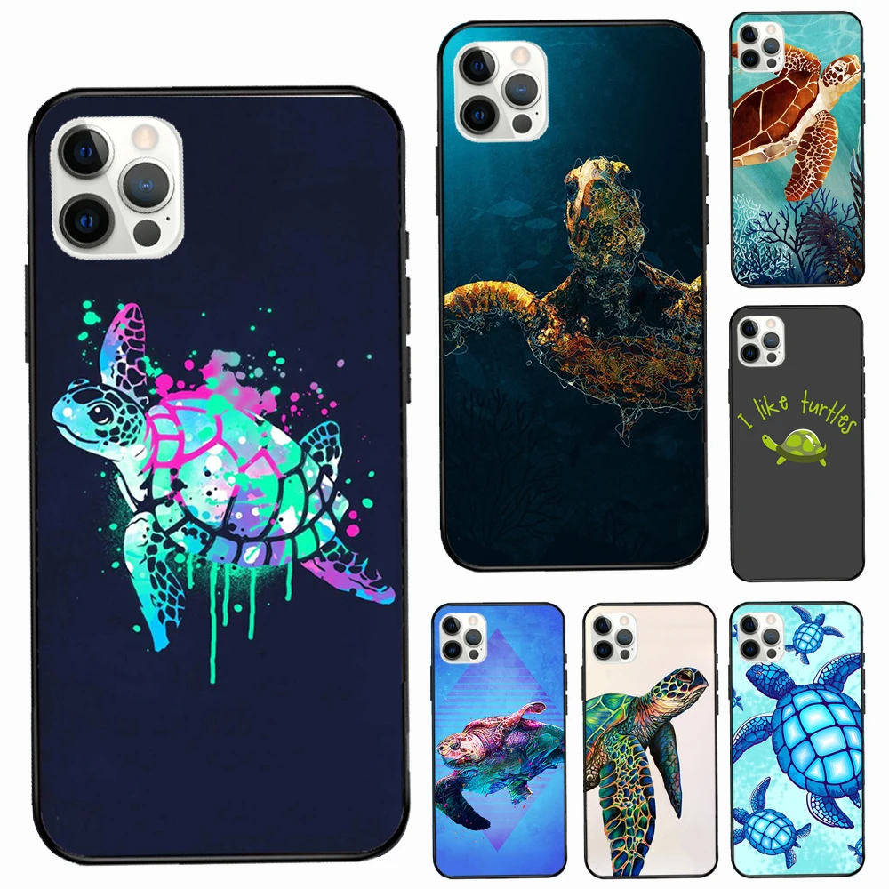 

Мягкий чехол с морской черепахой для Apple iPhone 11 12 Pro Max 13 mini SE 2020 X XR XS Max 7 8 Plus, чехол для телефона