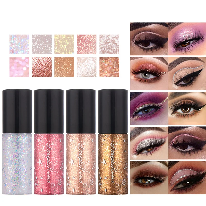 

Silkworm High Gloss Makeup Glittering Pearlescent Liquid Eyeshadow Broken Diamonds Fine Glitter Liquid Eyeliner Silver White