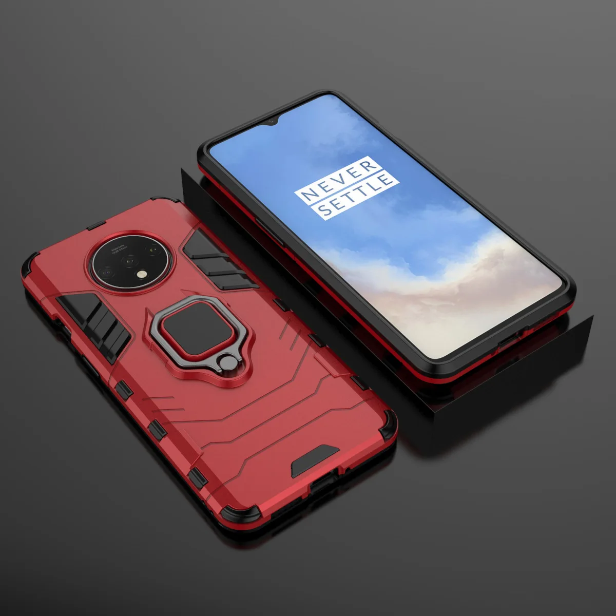 Гибридный чехол с кольцом-подставкой для oneplus 7 T, Жесткий Чехол из поликарбоната, противоударный защитный чехол на заднюю панель для one plus 7t pro, чехол для oneplus 7t