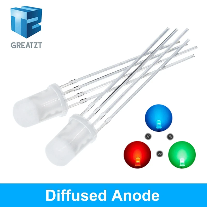 GREATZT 20 шт. 5 мм RGB LED общий катод/общий анод трехцветные излучающие диоды f5