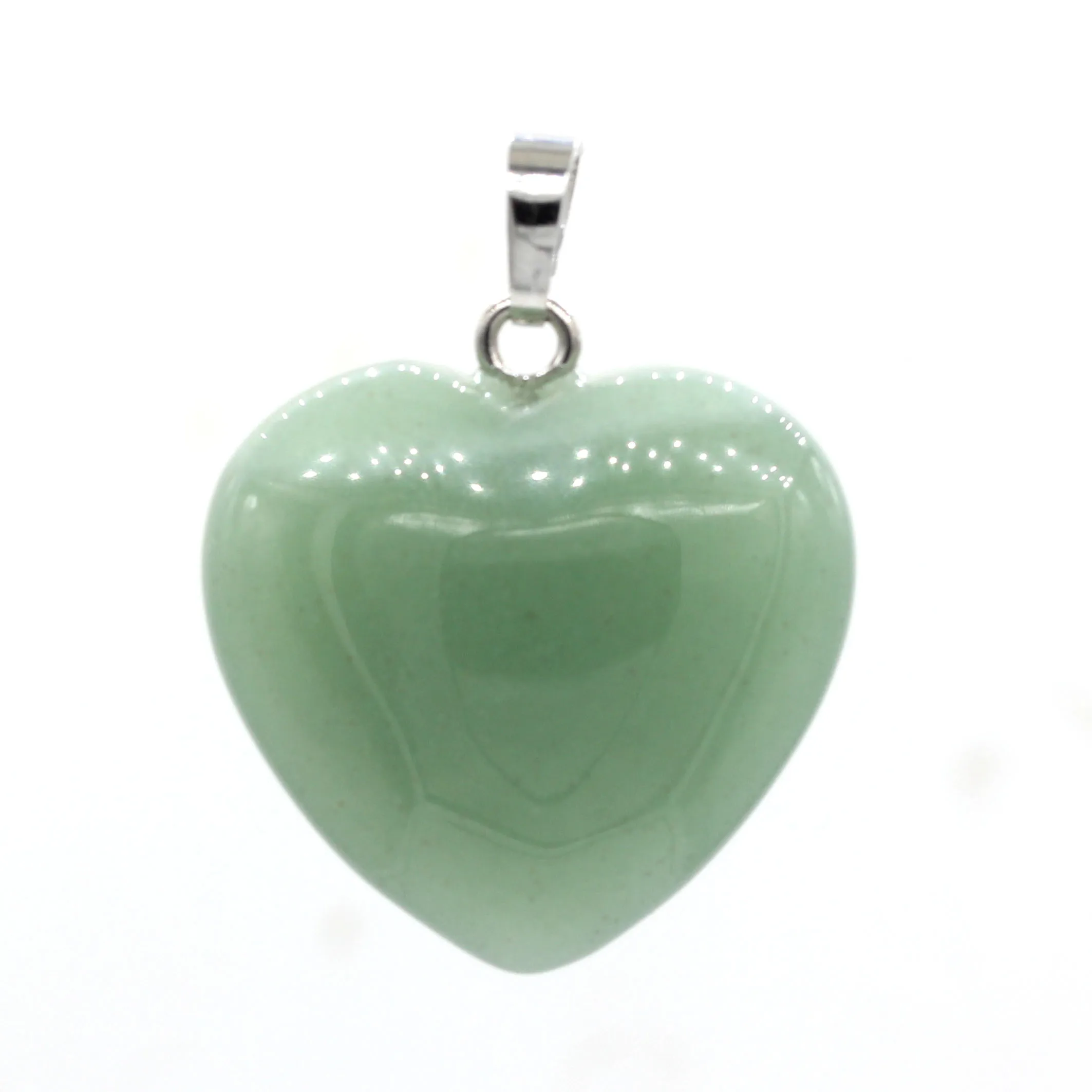 Green Aventurine Крафт-с бусинами посеребренный романтический стиль любовь сердце кварцевый камень кулон на День святого Валентина ювелирные изделия - Окраска металла: Green Aventurine
