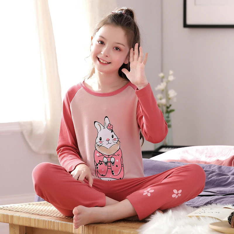 

Pajamas girls long sleeve cartoon princess tops + pants girls pyjamas 2pcs sets children suits sleepwear kids