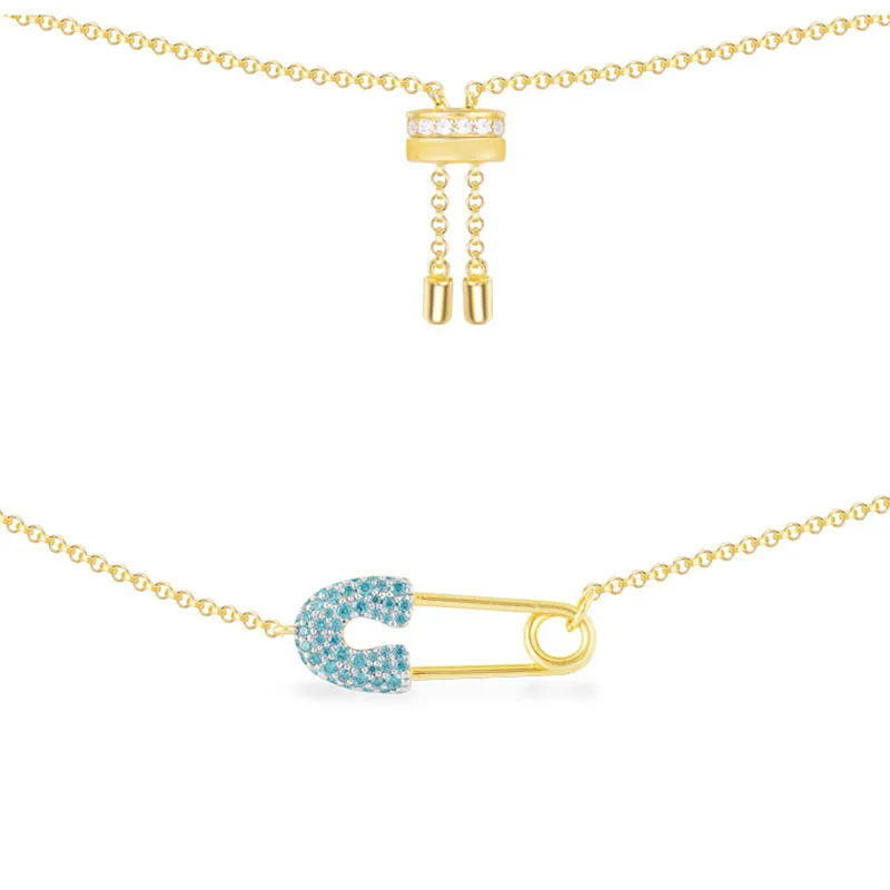 SLJELY модное золотистое серебряное ожерелье с подвеской простое регулируемое для