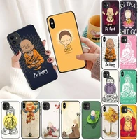 yndfcnb be happy little buddha silicone black phone case for iphone 13 11 8 7 6 6s plus x xs max 5 5s se 2020 xr 11 pro cover