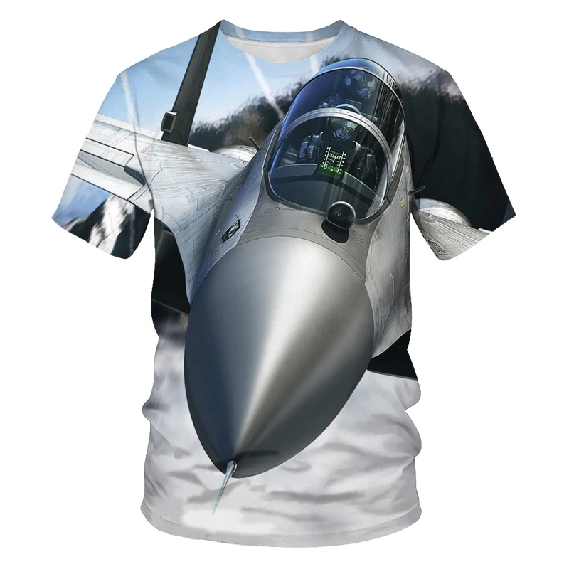 

Summer 2021 new photography style airplane car men's short-sleeved streetwear simple daily large size 110/6XL