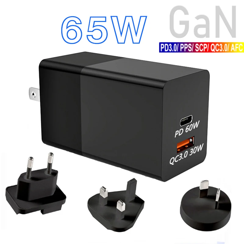 Сетевое зарядное устройство с несколькими устройствами 65 Вт USB/Type-C | Мобильные
