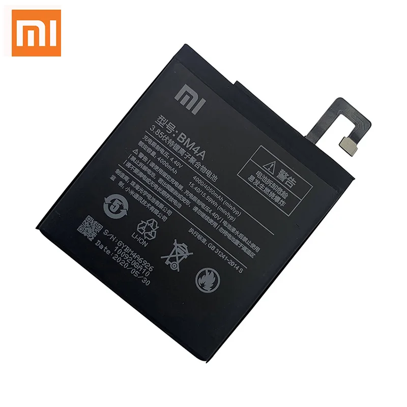 100% оригинал Xiao Mi батарея для телефона BM4A Xiaomi Hongmi Redmi Pro RedmiPro 4000 мАч сменные батареи