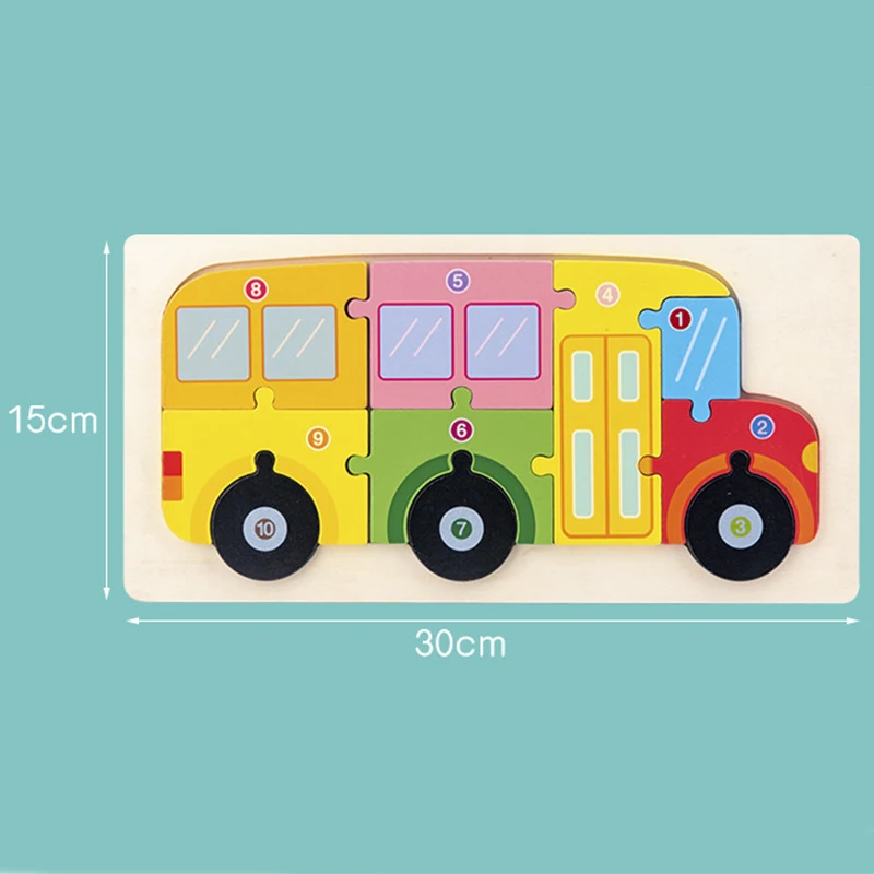 

DIY 3D Wooden Puzzle Cartoon Animal Jigsaw Colorful Montessori Early Educational Learning Toys For Children Kids Baby