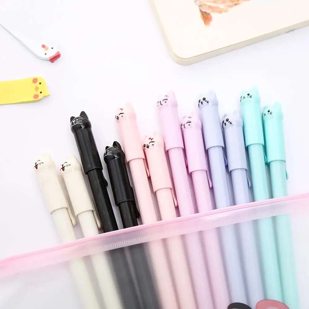 12 шт./компл. креативный милый кот гелевые ручки забавная крутая новинка