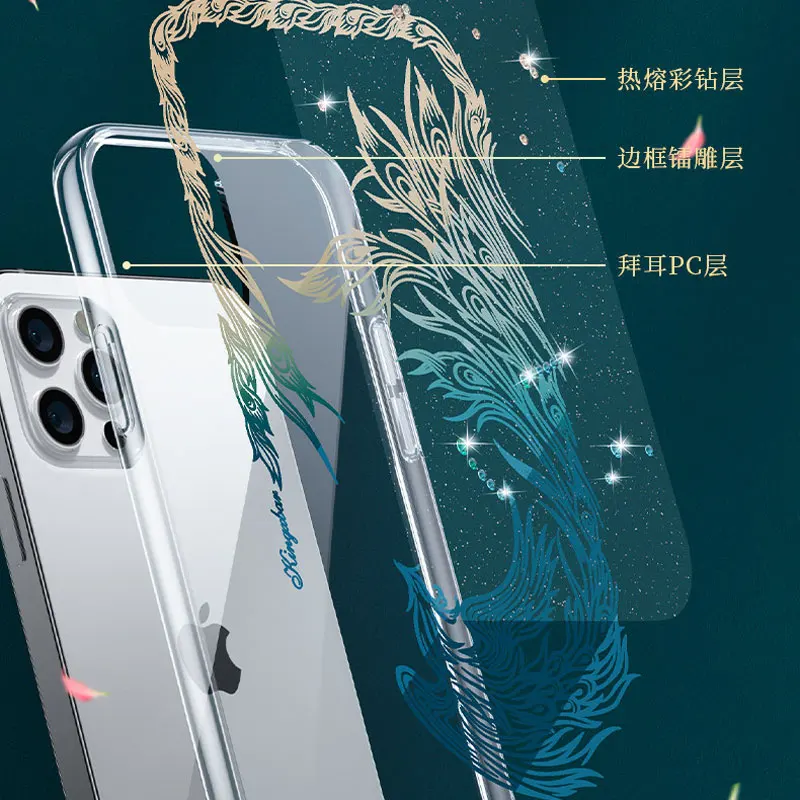 kingxbar diamond plating case for iphone 12 pro12 pro max bling crystal transparent hard back cover 13 pro case shockproof free global shipping
