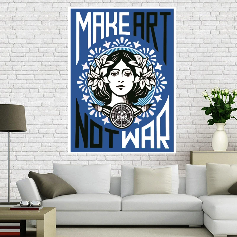 Пользовательские Холст плакат не война Арт плакат печать Shepard Fairey 90x60 см отделочная ткань для дома ткань стены плакат печать шелковая ткань - Цвет: 5
