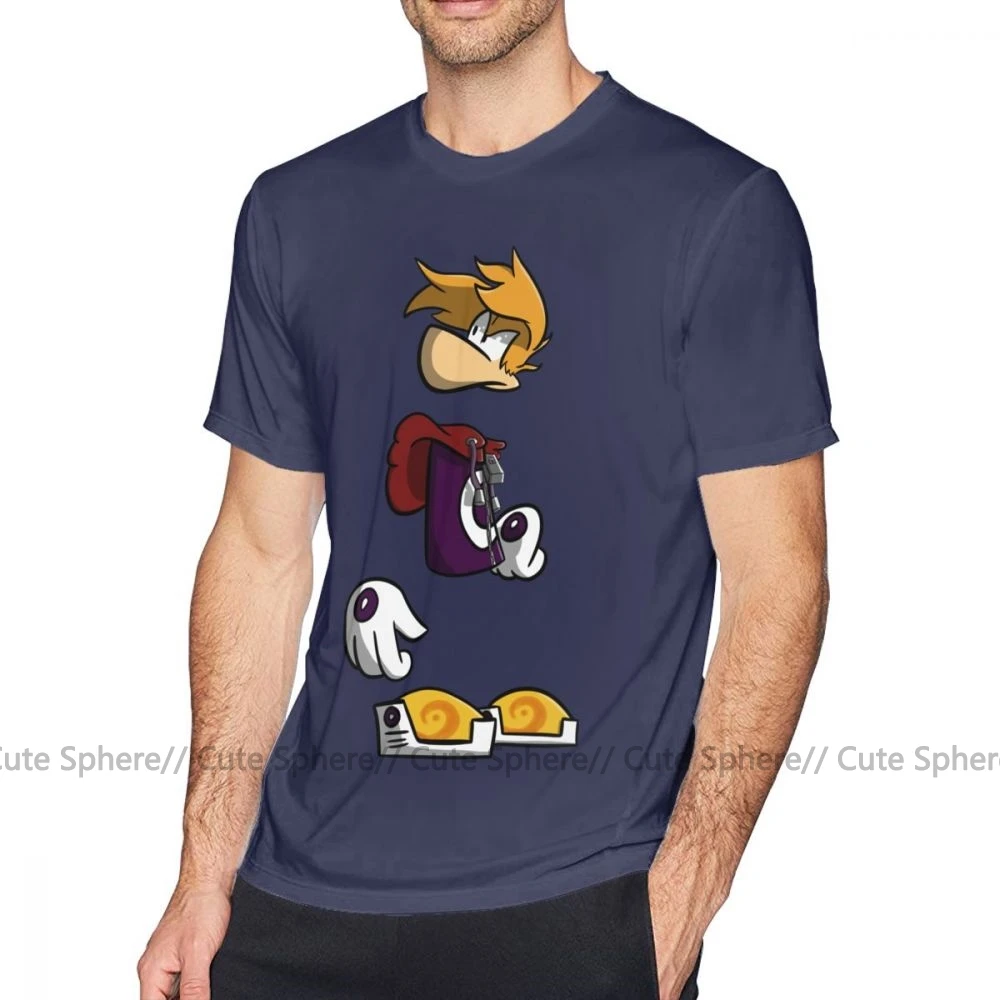 Футболка Rayman, футболка Rayman, футболка с принтом, 100 хлопок, футболка, 6xl, модная, забавная, с коротким рукавом, Мужская футболка - Цвет: Navy Blue