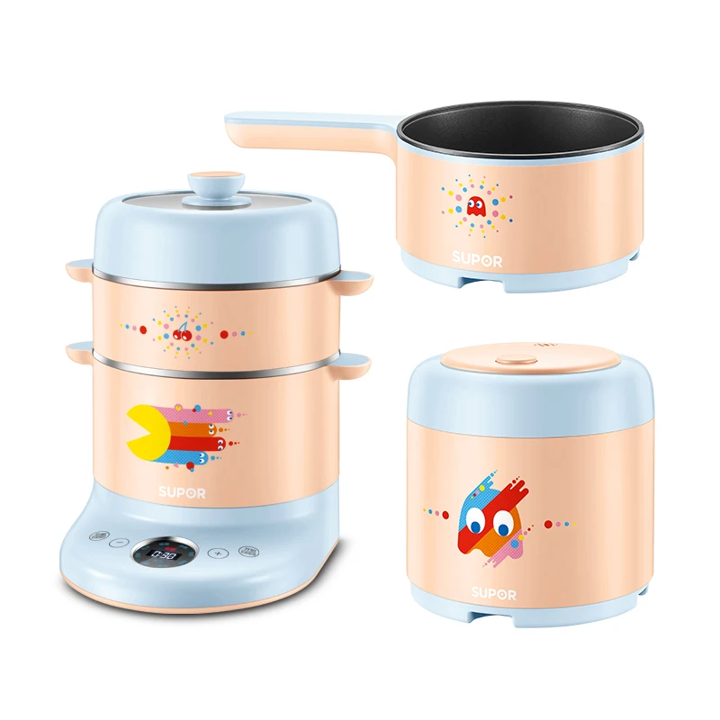 

Электрический аппарат для приготовления пищи 3 в 1, 220 В, многофункциональная электрическая сковорода, портативная электрическая рисоварка, ...