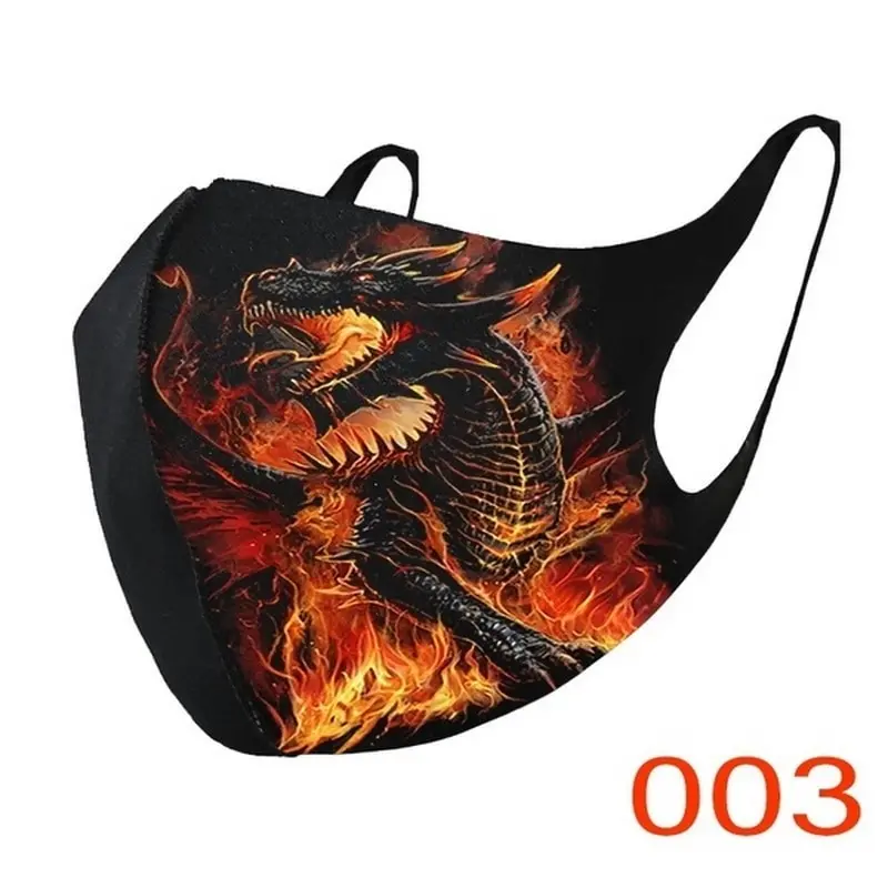 Маска для лица с принтом на Хэллоуин Пылезащитная моющаяся многоразовая маска