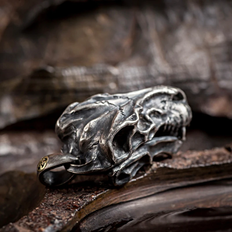 ZABRA серебро 925 пробы череп динозавра голова подвески в стиле ретро для мужчин и