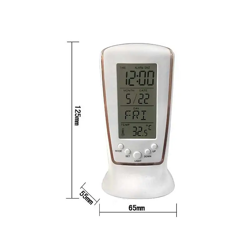 

Digital Alarm LED Clock LCD Display Calendar Thermometer HK3