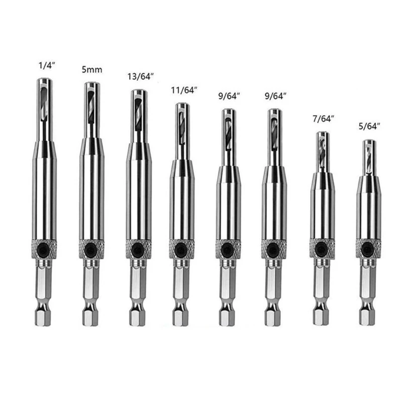 

13pcs/set Woodworking Step Drill Bit Pagoda Hinge Center Punch Tapper Cone Hole Puncher Hex Key Wood Cutter Tools