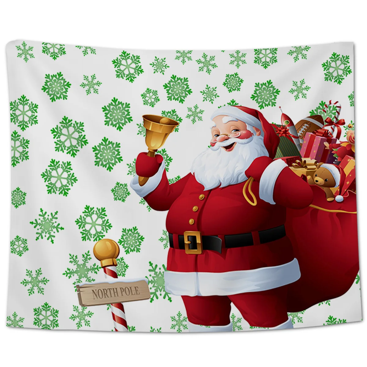 Рождественские Украшения Полиэстер Гобелен снежинки и Санта Клаус настенный