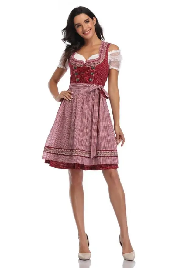Dirndl Платье немецкая Баварская горничная стандартное карнавальное платье |