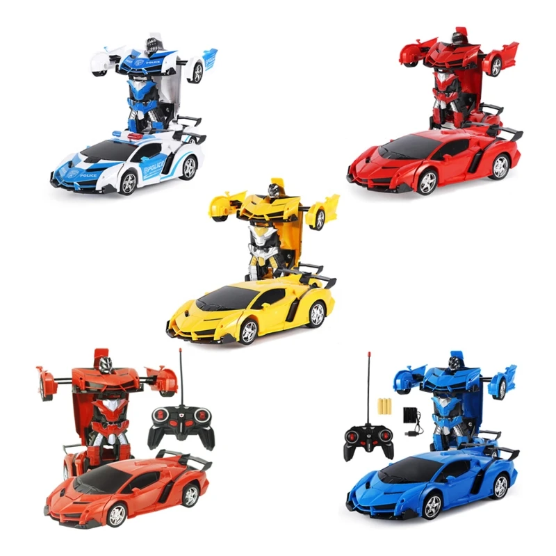 

2022 New Remote Control Car Transform Robot for Kids 1:18 Scale Model Police Car with One-Button Deformation Robot Car Toy Gift