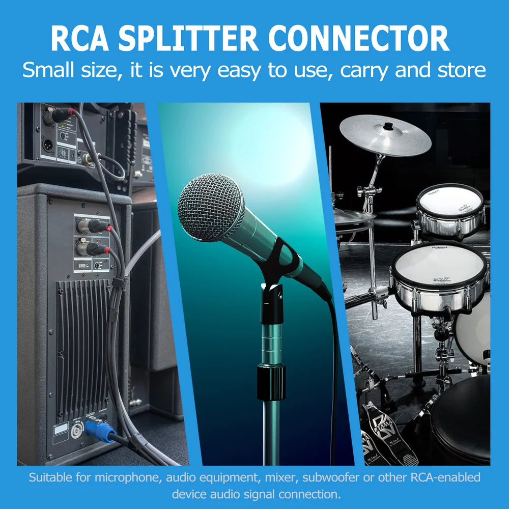 

8pcs 3.5mm Stereo Male to 2 RCA Female Adaptor for Laptop Computer Phone