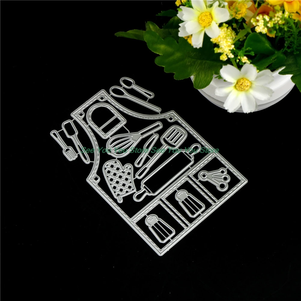 

New 14 pcs Cute Kitchen Tool Set Metal Cutting Dies For Scrapbooking DIY Carbon Scrapbooking Dies Photo Album Art Card Dies Cut