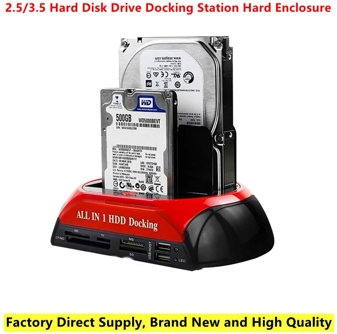 

Док-станция для внешних жестких дисков 2,5 дюйма, 2 IDE 1 SATA, USB 3,5, Type C, резервное копирование в одно касание, считыватель OTB-концентратора