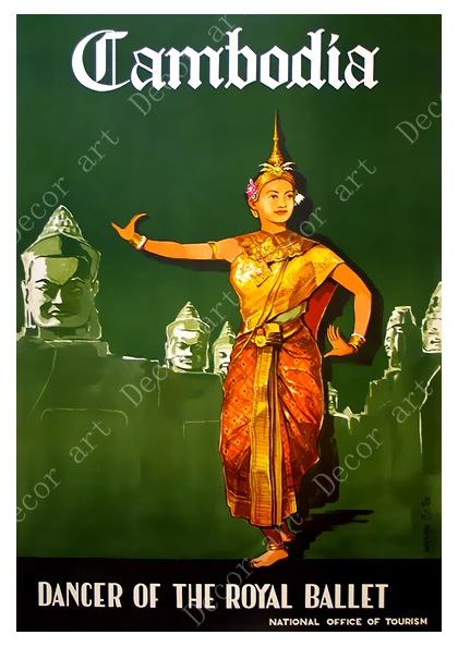 Юго Восточная Азия Камбоджа Ангкор Ват кхмер дорожные холщовые картины