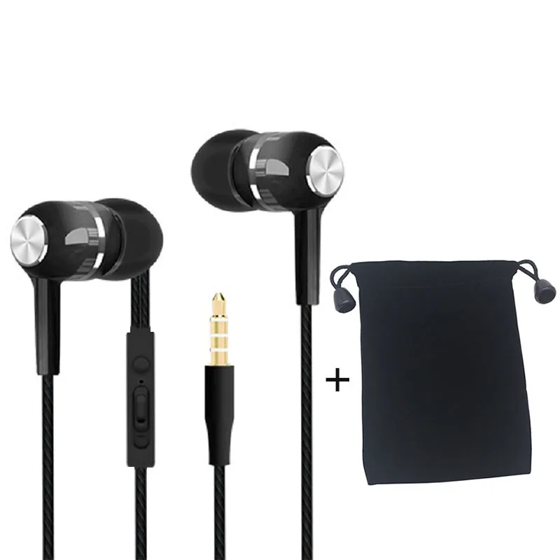 Black volume control Проводные наушники в ухо, Спортивная гарнитура, разъем 3,5 мм, с микрофоном, наушник, бас, затычка для наушников для samsung, IPhone, IPod, huawei, Xiaomi, телефона, ПК, MP3 - Цвет: Black volume control