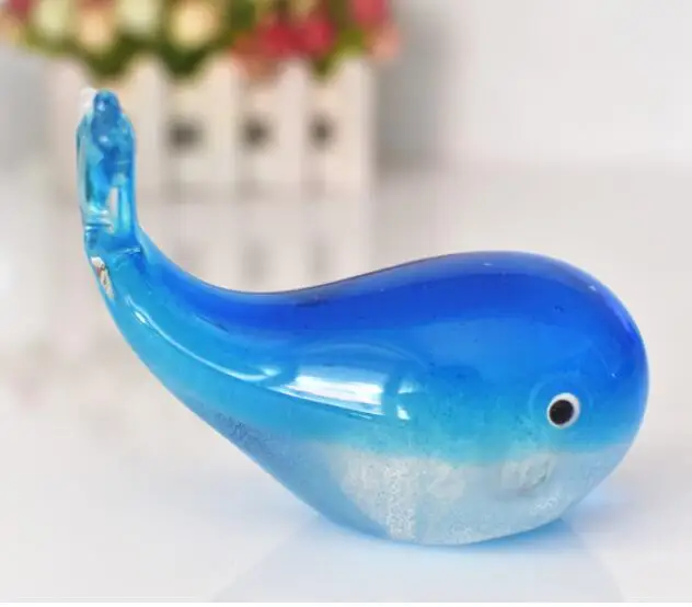 Синяя тропическая Хрустальная рыба стеклянная скульптура современное искусство