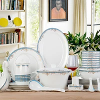 tableware set 60 skull porcelain jingdezhen ceramic home chinese household bowl and plate tableware set bowl and plate set