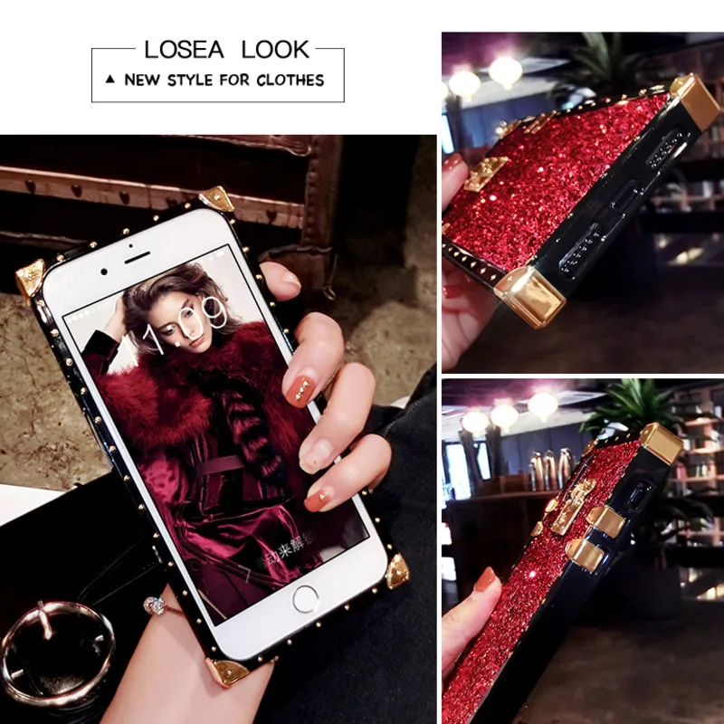 Модный Блестящий квадратный Мягкий силиконовый чехол для телефона iPhone 12 11 Pro Max