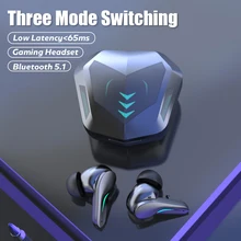 Wireless Bluetooth 5.1 Gaming Headset 65MS Low Latency TWS Headphones Sports Waterproof Earphones Noise Cancelling Hifi Earbuds
