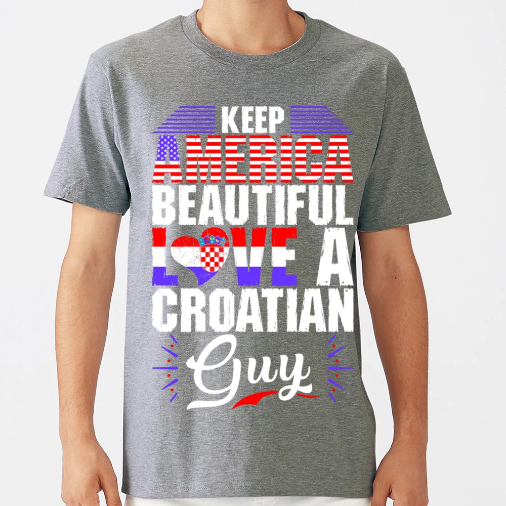 Футболка мужская с надписью keep america beautiful love a хорватский парень Мужские футболки