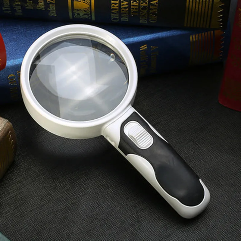 

20 Times Optical Magnifying Glass With LED Lights Diameter 80mm Handheld Backlit Magnifier For Reading lupa con luz led