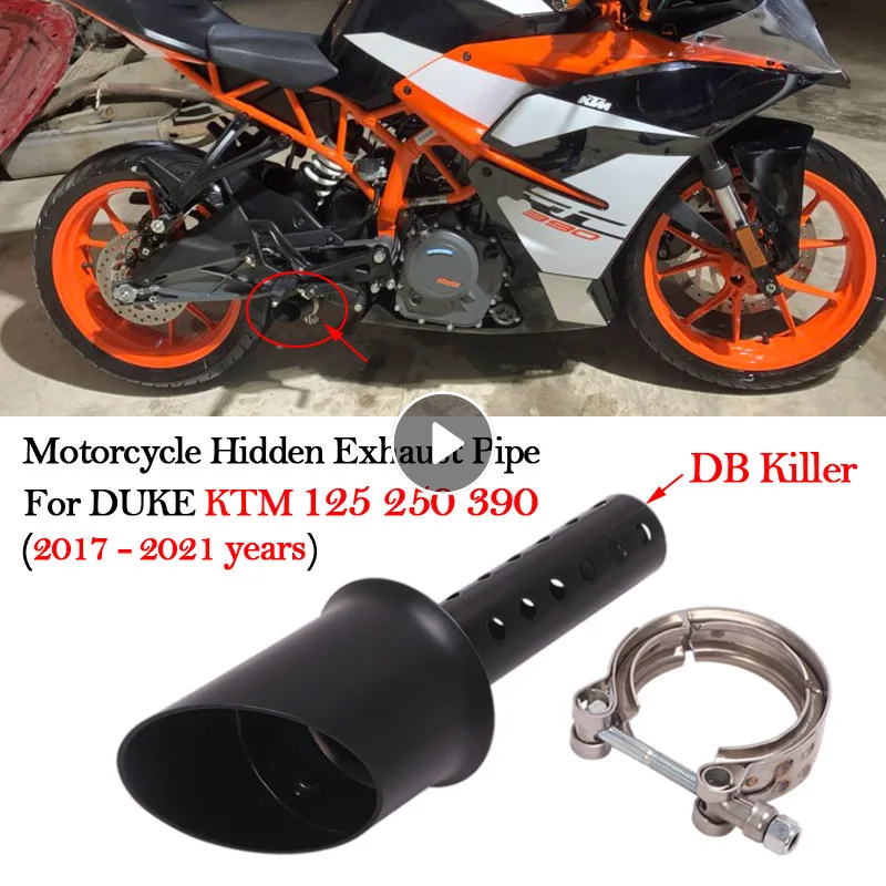 

Slip On Motorcycle Hidden Mini Exhaust Pipe Modified Escape Moto Muffler DB Killer For DUKE KTM RC390 125 250 390 2017 - 2021