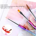 3 шт.компл. ручка для ногтей в японском стиле окрашенный крючок линия резьба кисть лазер градиент нескользящий держатель для ручки