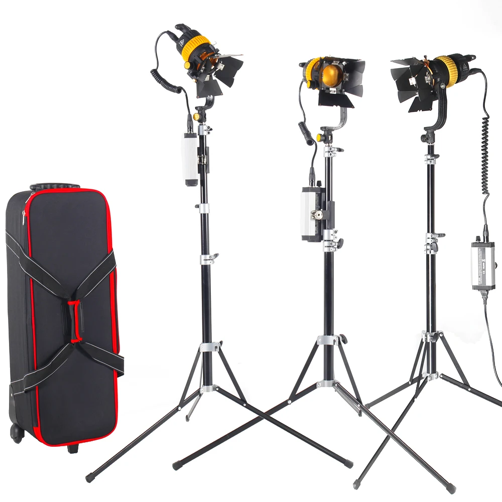 

3PCS Spotlight with Portable Light Stand LED Soft Light with High CIR for Camera Video Continuous Light Bi-Color 50W