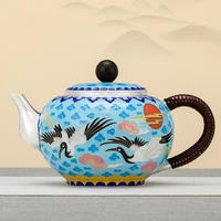 silver teapot pure silver 999 teapot hand made cloisonne yunhe middle old kungfu tea set silver teapot