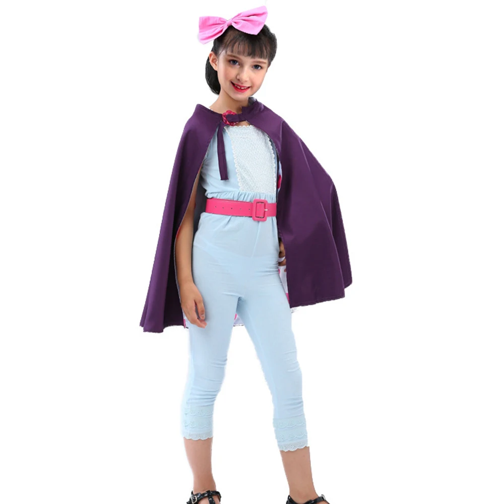 Full suit Bo Peep cosplay Костюм для детей, плащ-комбинезон для девочек, полный комплект с поясом, костюм для Хэллоуина карнавальный вечерние костюмы пастухи - Цвет: Full suit