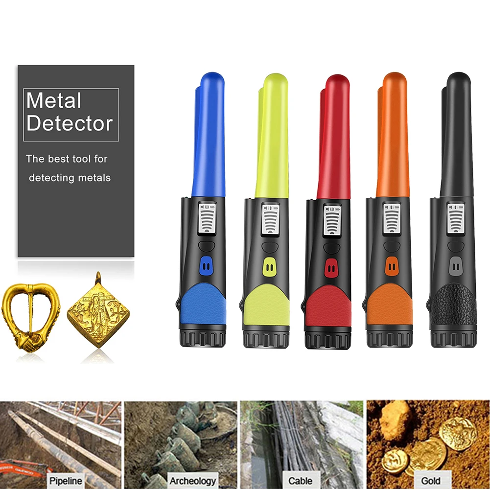 

Handheld Metal Detector LED Flashlight Pinpointing GP-Pointer Waterproof Metal Detector Gold With Belt Holster Dropshipping