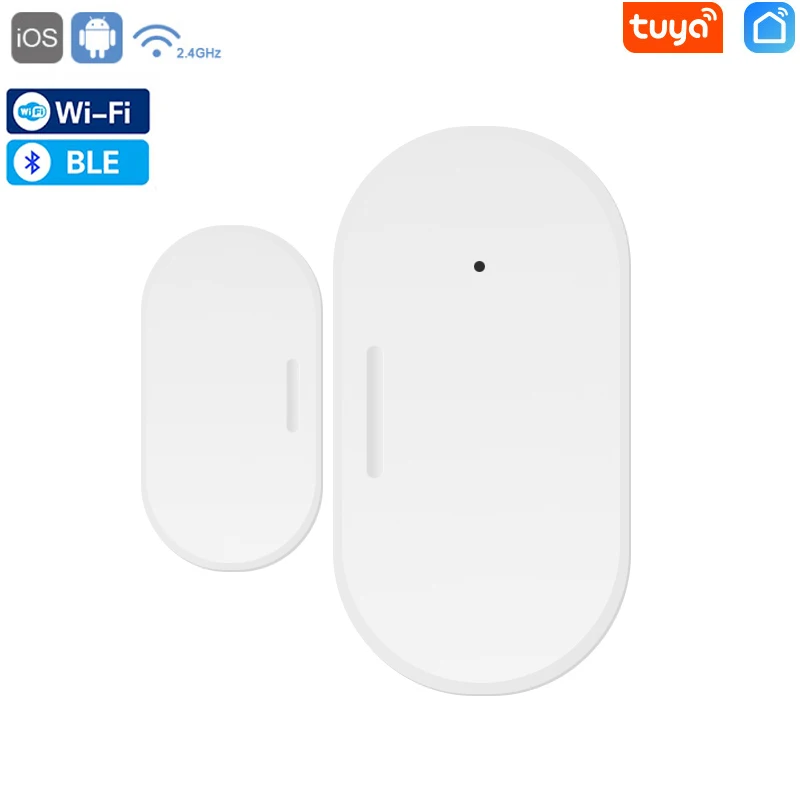 

WIFi+BluetoothI Door Window Sensor Tuya Smart Home Independent Wireless Security Alarm Works With APP Notification Open Closed