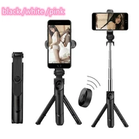three colors selfie stick phone tripod extendable monopod with bluetooth remote control selfie stick shutter for smartphone