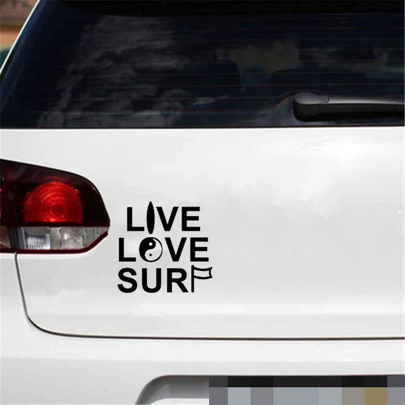 15*14 5 см Live Love Surf бампер автомобиля Стикеры забавные Drift Jdm 4x4 автомобиль татуировки