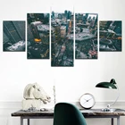 Холщовая печать, домашний декор, плакат, современный и Процветающий город, вид на высоту, здание, пейзаж, бескаркасная живопись