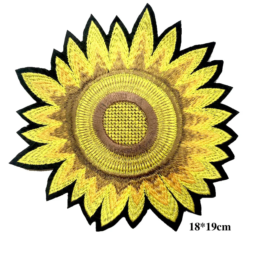 1 шт Большой Подсолнух патчи железные на передачах для Костюмы большой цветок